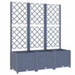 VidaXL Donica ogrodowa z kratką, niebieskoszara, 120x40x136 cm, PP