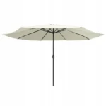 VidaXL Parasol ogrodowy na stalowym słupku, 400 cm, piaskowy biały 2