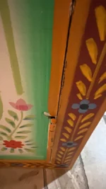 Ręcznie malowana szafka, 70x35x60 cm, lite drewno mango 7