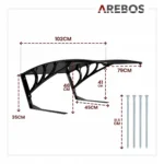 Garaż robota koszącego Arebos poliwęglanowy 102 x 79 x 46 cm czarny 4