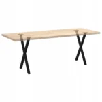 NOGI DO STOŁU JADALNEGO 2 SZT. CZARNE 50X(72-73)CM STAL 8