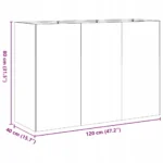 VidaXL Doniczka metal czarny 120 cm x 40 x 80 cm 9