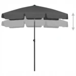 Parasol klasyczny VidaXL szary 180 x 232 cm 5