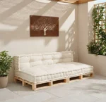 VidaXL Poduszka do sofy paletowej 2 pcs kremowy 120 x 80 x 38 cm 4