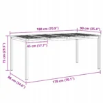 vidaXL Stół tarasowy, jadalny 180x90x75 cm Drewno Teakowe i Stal Nierdzewna 9