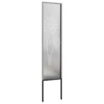 Ekran zapewniający prywatność w ogrodzie Srebrny, motyw kwiatu 32 x 140 cm 5