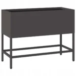 VidaXL Podwyższona Donica Ogrodowa Czarna 60 x 26 x 45 cm Stal