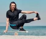 KM-Fit deska do balansowania, drewniana deska surfingowa do użytku wewnątrz 4