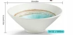 Zestaw ceramicznych misek do ramenu, 2 zestawy 1000 ml 3