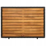 vidaXL Szafka ogrodowa z półką Czarna 70 x 50 x 87 cm Poliester, Polirattan 7