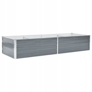 Doniczka metal odcienie szarości i srebra VidaXL 240 x 80 x 45 cm