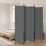 vidaXL Parawan 5-panelowy, antracytowy, 250x220 cm, tkanina 2