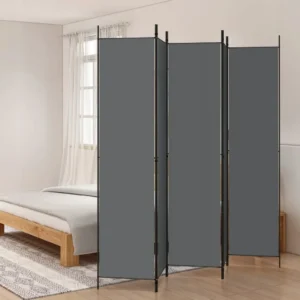 vidaXL Parawan 5-panelowy, antracytowy, 250x220 cm, tkanina 2