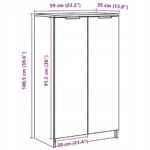 Szafka na buty VidaXL 811439 biała 59x35x100,5 cm 7