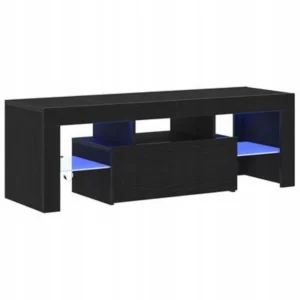 VidaXL Szafka RTV z podświetleniem LED, czarny dąb, 120x35x40 cm 2