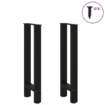 Nogi do stolika konsolowego czarne 2 szt. 28 x (72-73) cm stalowe 3