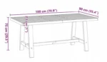 VidaXL Stół prostokątny jadalniany do salonu 180 x 90 x 75cm czarne nogi 8