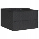 Osłona do kosiarki robotycznej czarna rattan PE 86x90x52/57 cm 7
