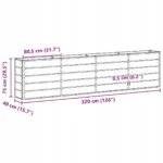 VidaXL Donica Antracytowa 320 x 40 x 75 cm Stal 7