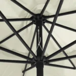 VidaXL Parasol ogrodowy na stalowym słupku, 400 cm, piaskowy biały 6