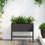 VidaXL Podwyższona Donica Ogrodowa Czarna 60 x 26 x 45 cm Stal 2