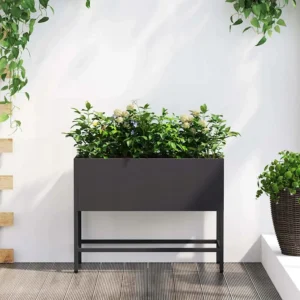VidaXL Podwyższona Donica Ogrodowa Czarna 60 x 26 x 45 cm Stal 2