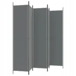 vidaXL Parawan 5-panelowy, antracytowy, 250x220 cm, tkanina 4