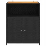 vidaXL Szafka ogrodowa z półką Czarna 70 x 50 x 87 cm Poliester, Polirattan 5