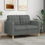 VidaXL Kanapa, Sofa 2-osobowa, ciemnoszara, 120 cm, tapicerowana tkaniną 2