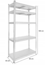 2x Regał magazynowy metalowy Arebos 180 x 90 x 40 cm max 175kg na półkę 3