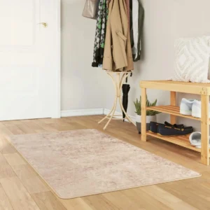 vidaXL Bieżnik MARSA Beżowy dywanik 80 x 100 cm Poliester i PVC 2