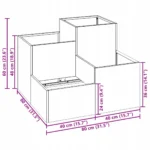 VidaXL Donica Ogrodowa 80x80x60 cm Antracytowa Stal 8