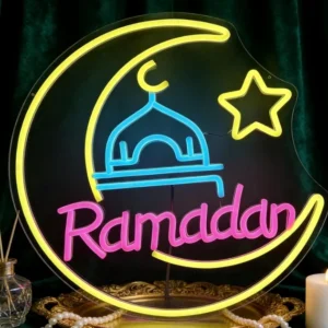 Neonowy znak LED na uroczystość ramadan lampa ścienna na festiwal islamski