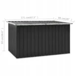 Skrzynia ogrodowa VidaXL czarna stal galwanizowana 171 x 99 x 93 cm 9