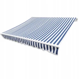 vidaXL Zapasowa tkanina na markizę, niebiesko-biała, 3x2,5 m, poliester 2