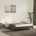 VidaXL Łóżko podwójne tapicerowane 140x190 odcienie szarości 4