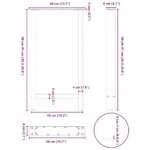 Nogi do stolika kawowego, czarne, 2 szt., 40x(90-91) cm, stal 10