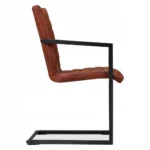 VidaXL Krzesła stołowe, 2 szt., brązowe, naturalna skóra 7