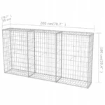 vidaXL Kosz gabionowy, stal galwanizowana, gabion 200x30x100 cm 8