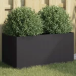 Donica dekoracyjna VidaXL stalowa 62x30x29 cm czarna 2