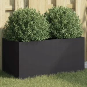 Donica dekoracyjna VidaXL stalowa 62x30x29 cm czarna 2