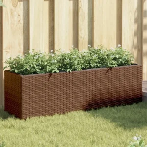Doniczka technorattan, polirattan brązowa VidaXL 105 cm x 30 x 32 cm 2