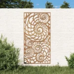 VidaXL Ogrodowa dekoracja ścienna, 105x55 cm, stal kortenowska, muszle 2
