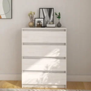 VidaXL Szafka boczna, biała, 60x36x84 cm, lite drewno sosnowe 2