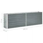 VidaXL Doniczka metal szary, donica, galwanizowana stal 240 cm x 40 x 77 cm 6