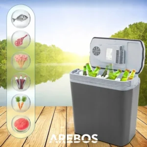 Arebos - Lodówka Turystyczna Termoelektryczna | 20 L | 12/230 V | Antracyt 2