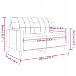 VidaXL Kanapa, Sofa 2-osobowa, ciemnoszara, 120 cm, tapicerowana tkaniną 8