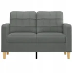 VidaXL Kanapa, Sofa 2-osobowa, ciemnoszara, 120 cm, tapicerowana tkaniną 3