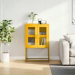 VidaXL Komoda wysoka Musztardowo-żółta 68x39x107 cm Stal 4