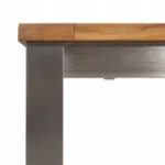 vidaXL Stół tarasowy, jadalny 180x90x75 cm Drewno Teakowe i Stal Nierdzewna 8